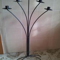 Candelabro porta candele in ferro battuto