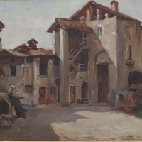 Quadro Graziani cortile lombardo