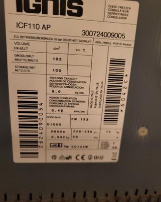 Congelatore a pozzetto compatto Ignis ICF 110 AP -