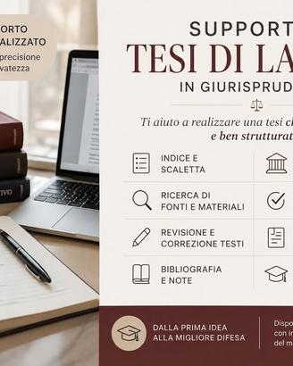 Aiuto tesi universitarie giurisprudenza