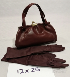 Borsa in pelle e guanti