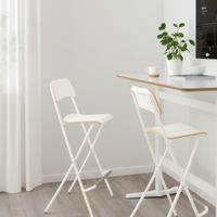 FRANKLIN Sgabello bar con schienale, pieghevole x4