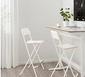 FRANKLIN Sgabello bar con schienale, pieghevole x4
