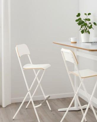 FRANKLIN Sgabello bar con schienale, pieghevole x4