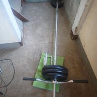 3 bilancieri e 2 manubri con dischi 210 kg