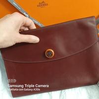 borsa Hermès  pelle vitello,borgogna modello Rio