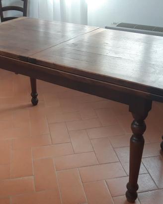tavolo di castagno apribile a libro originale