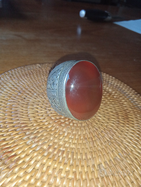 Anello Afghano Argento e Corniola