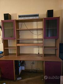 Moblle scrivania più libreria