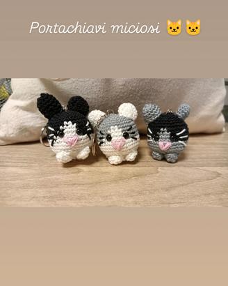 portachiavi gattino fatto a mano 