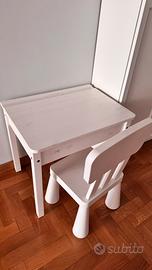 Tavolino ikea SUNDVIK   + sedia di plastica MAMMUT