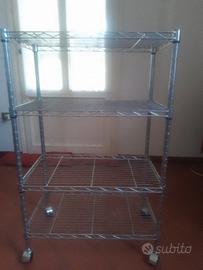  2 scaffali metallici cromati
