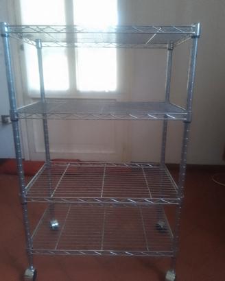  2 scaffali metallici cromati
