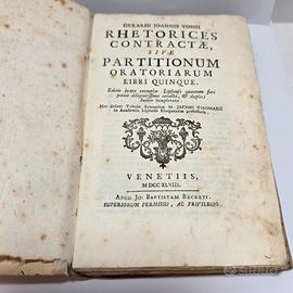 Libro Antico 1748 - Vossii Rhetorices contractae