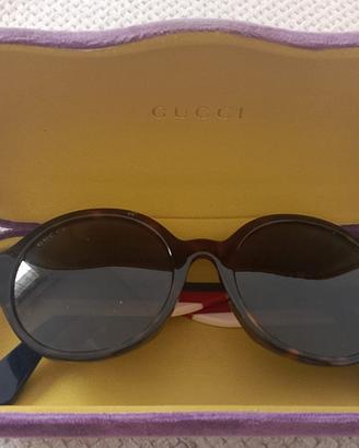 Occhiali rotondi da sole Gucci tartarugati