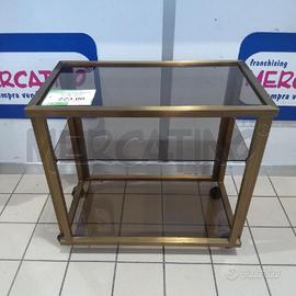 CARRELLO BAR VINTAGE OTTONE DORATO GEOMETRICO