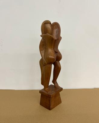 Scultura in legno- Coppia in abbraccio.
