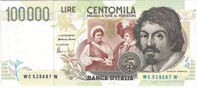 Repubblica Italiana - 100.000 L Caravaggio (nuovo)