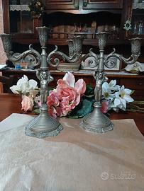 candelabri antichi a 3 braccia – Ottone 