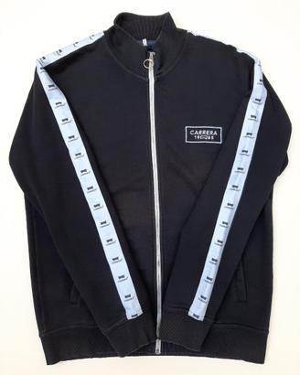 Felpa da uomo full zip Carrera in cotone nero
