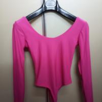 body fucsia da donna a maniche lunghe 