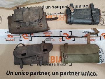 Borsette vintage da biciclette 3 pelle, 1 gomma 