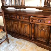 Credenza bassa da soggiorno in legno, vintage