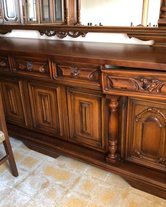 Credenza bassa da soggiorno in legno, vintage
