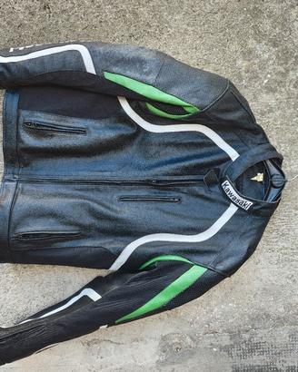 Giacca e pantalone "similpelle" loggati "Kawasaki"