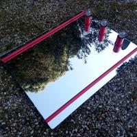 Specchio bagno decorazione rossa 60 X 76 CM