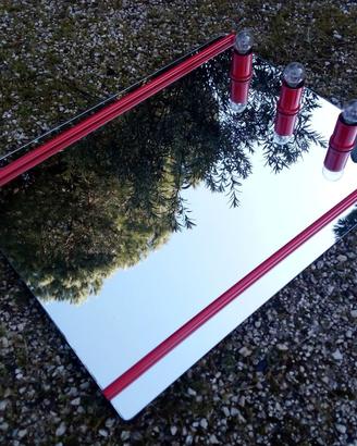 Specchio bagno decorazione rossa 60 X 76 CM