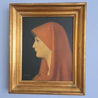 SANTA FABIOLA - OLEOGRAFIA - HENNER - QUADRO