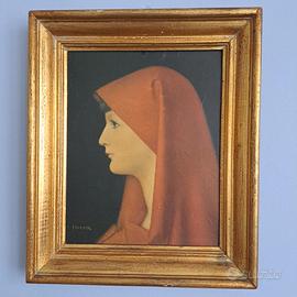 SANTA FABIOLA - OLEOGRAFIA - HENNER - QUADRO