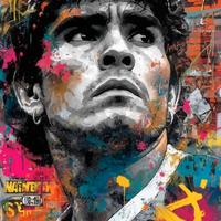 Quadro dipinto Maradona: El caos de la gloria!