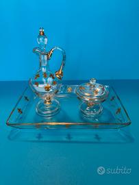 Antico set in vetro e oro per l’intinzione