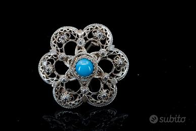 Spilla/Ciondolo in Filigrana d'argento 925 Vintage