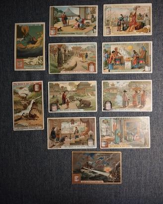 Lotto di 11 figurine Liebig d'epoca 