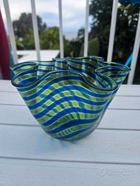 Vaso Fazzoletto Vetro di Murano - Blu e Verde