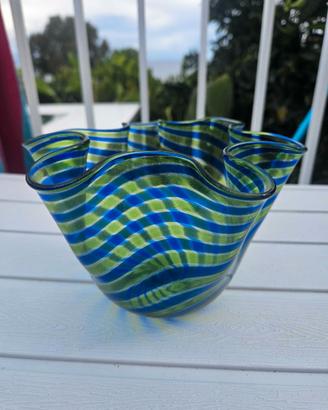 Vaso Fazzoletto Vetro di Murano - Blu e Verde