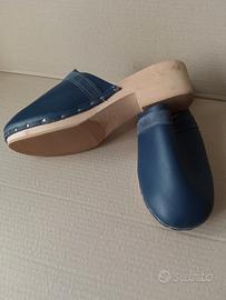 Zoccolo legno e pelle n. 42