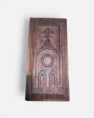 Quadro vintage in legno intagliato parete chiesa