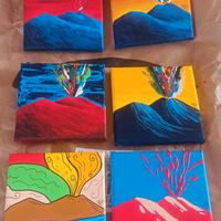 Quadretti Napoli dipinti a mano in Acrilico