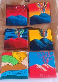 Quadretti Napoli dipinti a mano in Acrilico