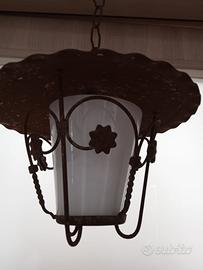 Lampadario a sospensione in ferro battuto