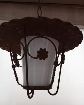 Lampadario a sospensione in ferro battuto