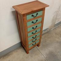 cassettiera piccola vintage con 7 cassetti 