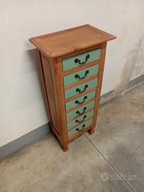 cassettiera piccola vintage con 7 cassetti 