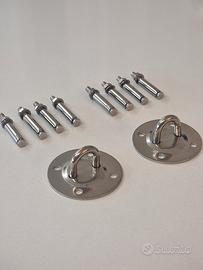 Coppia ganci soffitto INOX per amaca / yoga / TRX