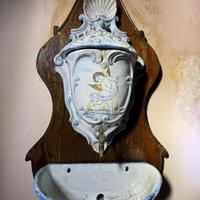 Antico Lavabo da Parete in Maiolica di Deruta