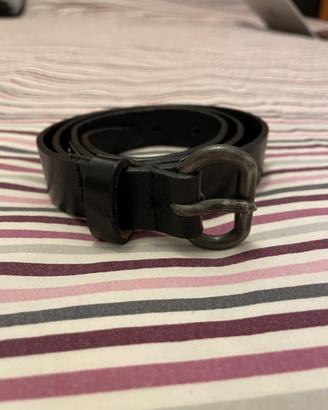 CINTURA DSQUARED2 ICONICA IN PELLE NERA NUOVA 95CM